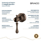 ACABAMENTO DE REGISTRO ST CLAIRE BRONZE ESCOVADO