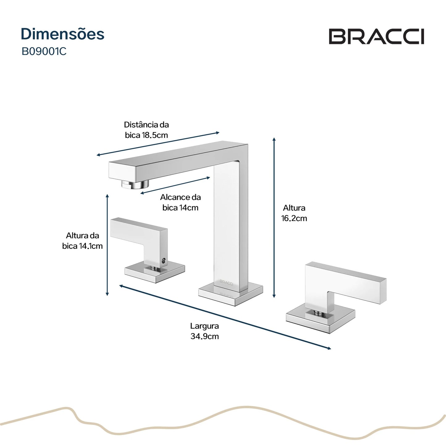TORNEIRA DUPLO COMANDO Q/F VERCCI CROMADO
