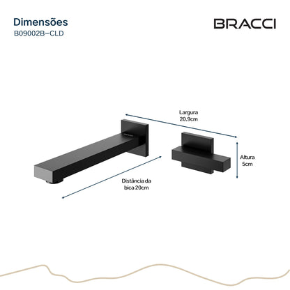 TORNEIRA ÁGUA FRIA PAREDE VERCCI PRETO