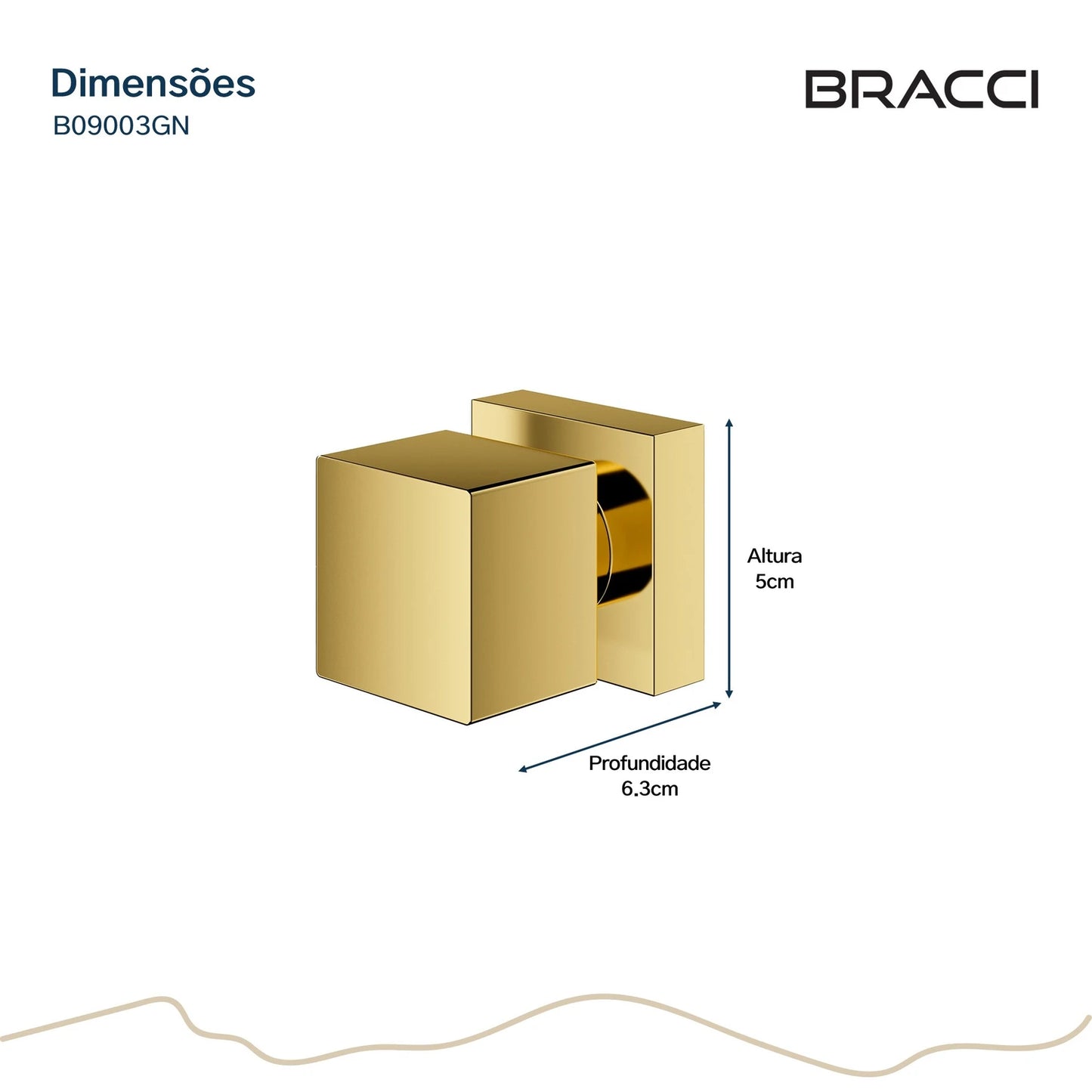 ACABAMENTO DE REGISTRO QUADRADO DOURADO NANOTECNOLOGIA