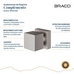 ACABAMENTO DE REGISTRO QUADRADO AÇO ESCOVADO