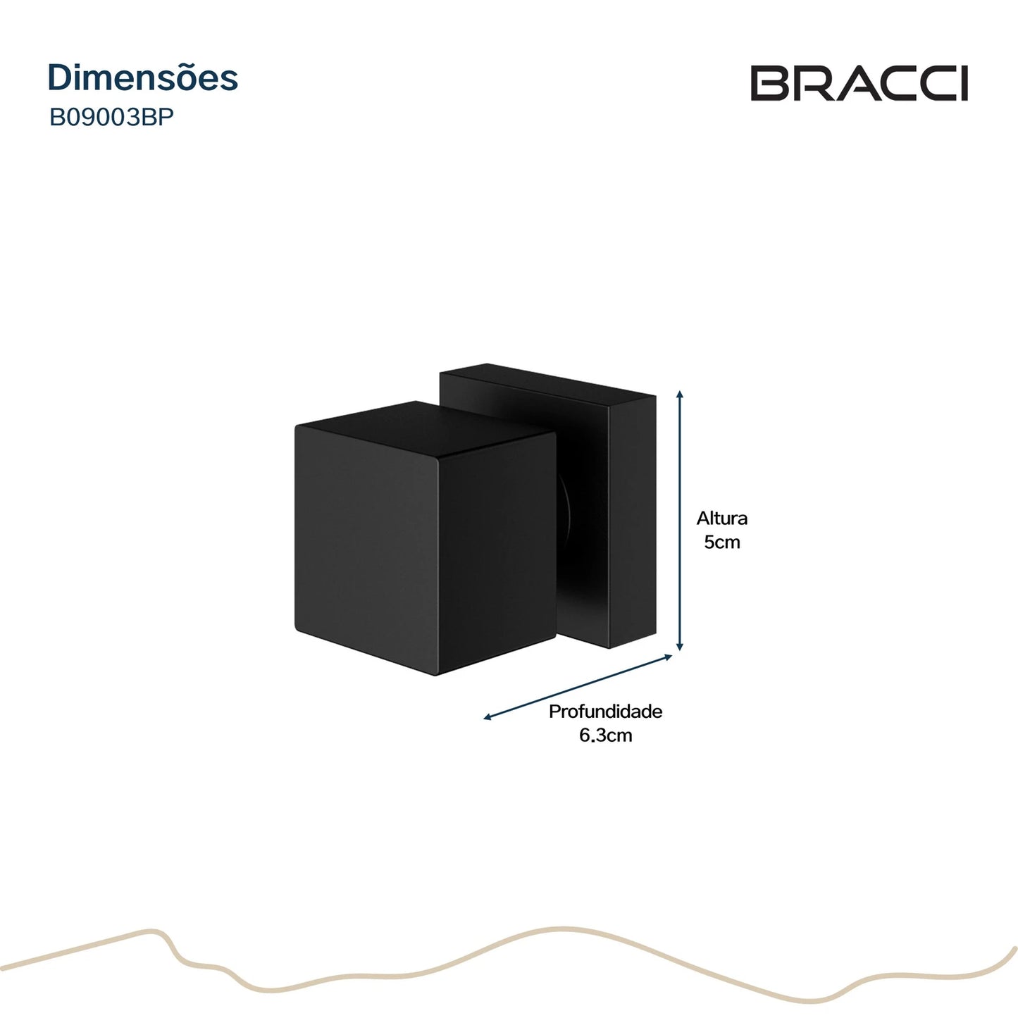 ACABAMENTO DE REGISTRO QUADRADO PRETO PVD