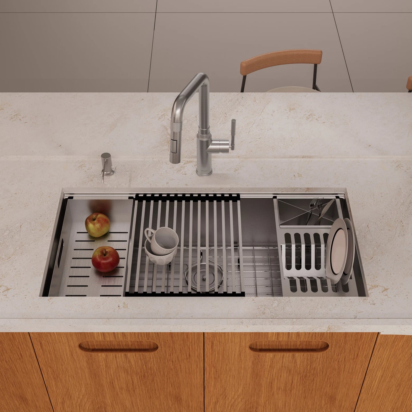 CUBA DE COZINHA WORKSTATION 90CM AÇO INOX