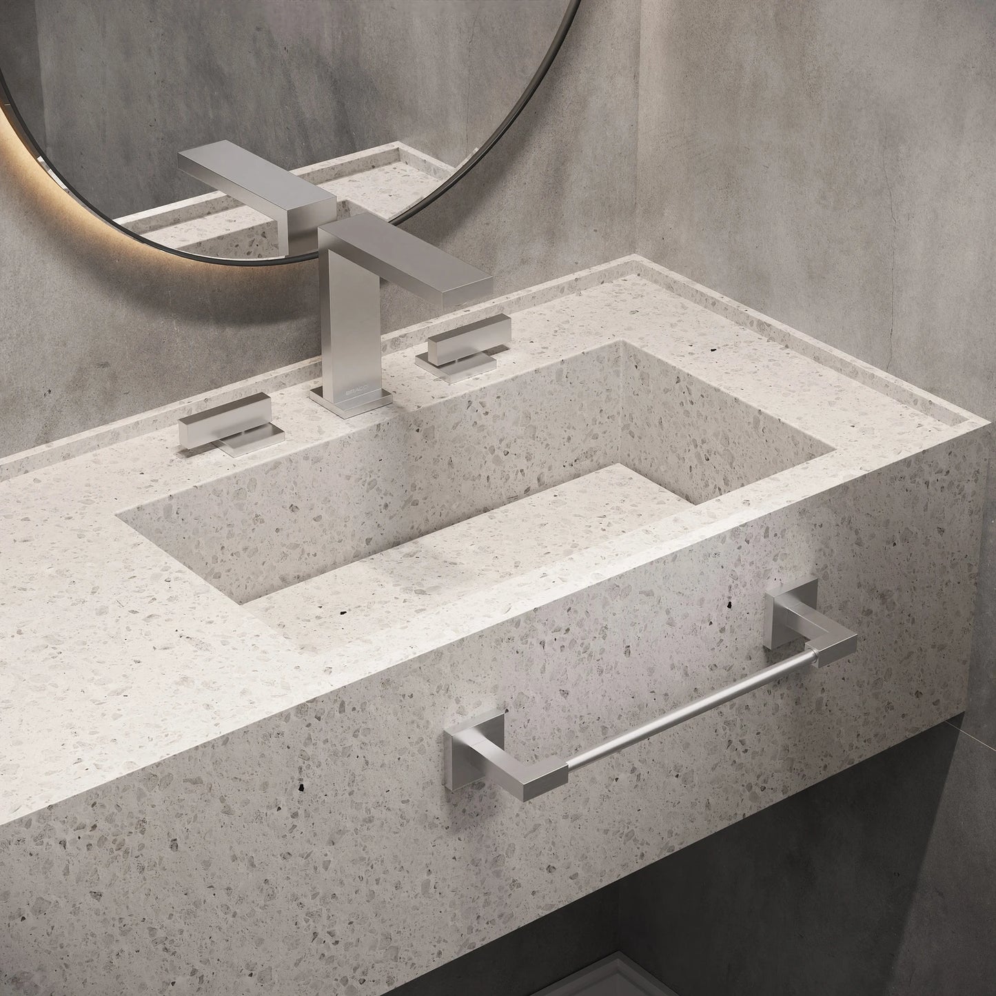 TORNEIRA DUPLO COMANDO Q/F VERCCI AÇO ESCOVADO