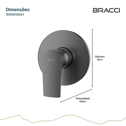 ACABAMENTO MONOCOMANDO CHUVEIRO DOCOL 3/4 GRAFITE ESCOVADO