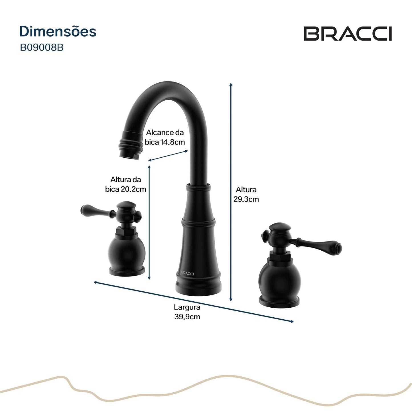 TORNEIRA DUPLO COMANDO Q/F ST CLAIRE PRETO