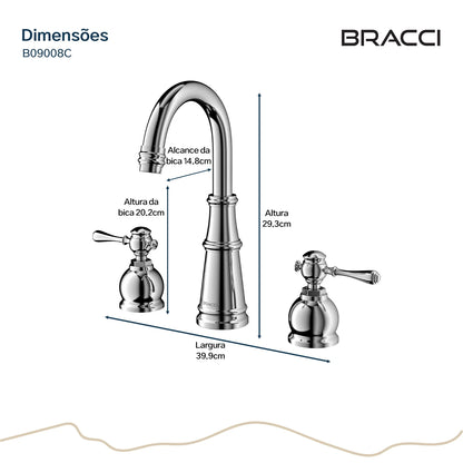 TORNEIRA DUPLO COMANDO Q/F ST CLAIRE CROMADO