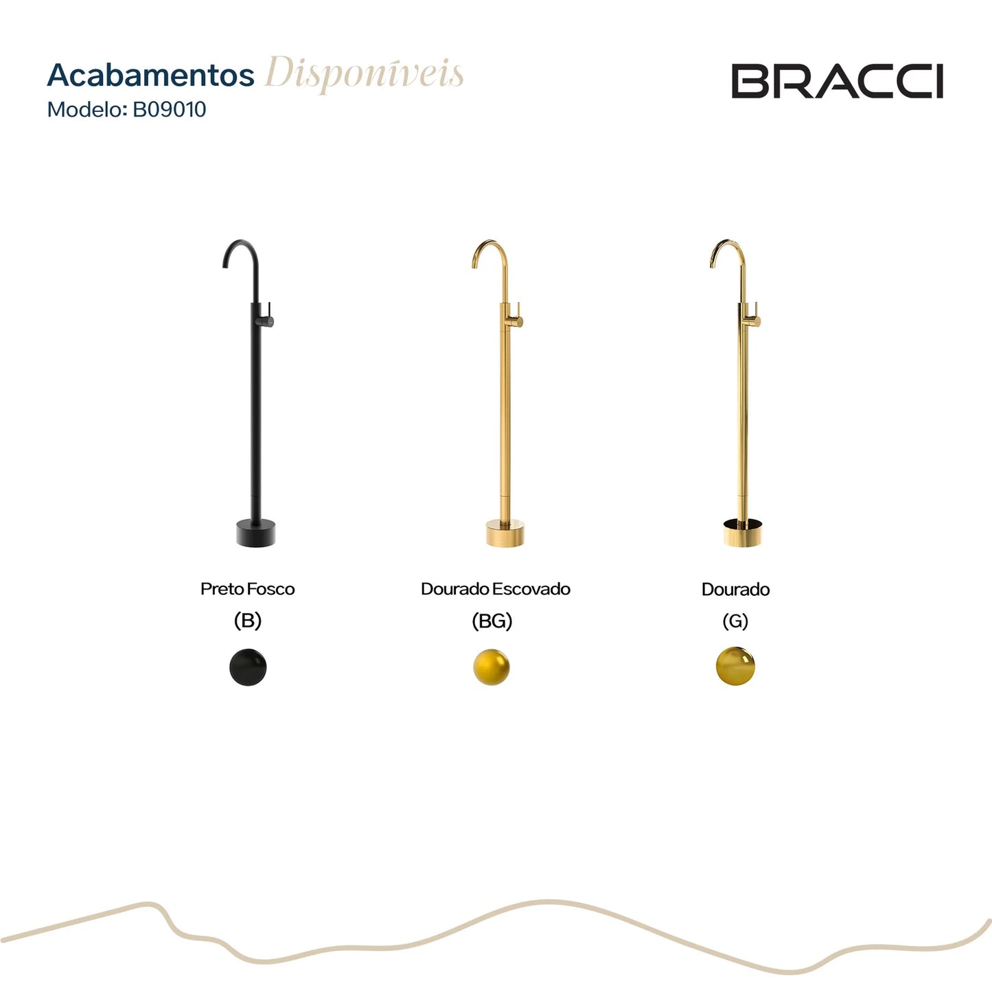 TORNEIRA MONOCOMANDO DE PISO Q/F PARA CUBA DOURADO