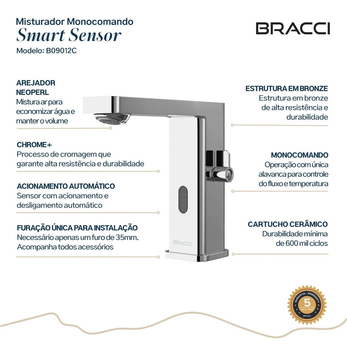 TORNEIRA MONOCOMANDO Q/F SMART SENSOR