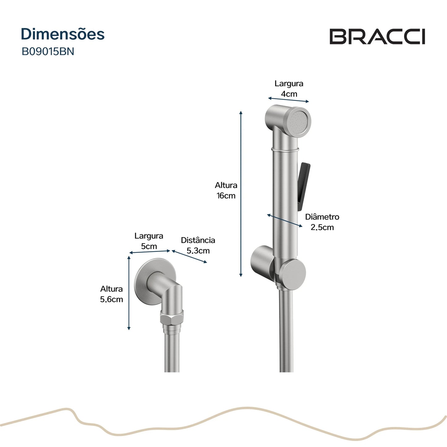 KIT DUCHA HIGIÊNICA QUENTE/FRIA AÇO ESCOVADO