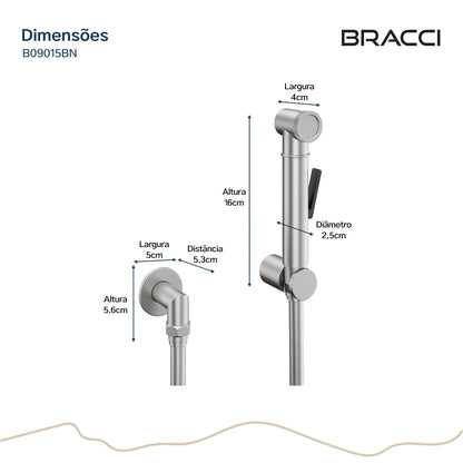 KIT DUCHA HIGIÊNICA QUENTE/FRIA AÇO ESCOVADO