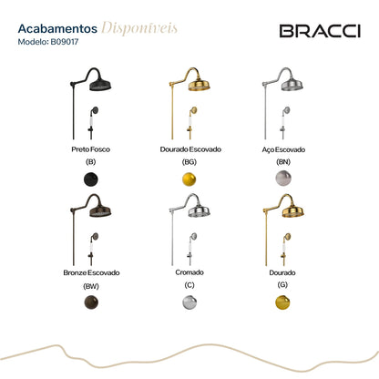 CHUVEIRO COM DESVIADOR AÇO ESCOVADO ST CLAIRE