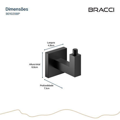 GANCHO SIMPLES PRETO FOSCO VERCCI PVD
