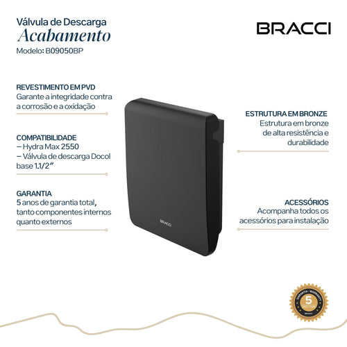 ACABAMENTO DE VALVULA DESCARGA HYDRA/DOCOL PRETO PVD