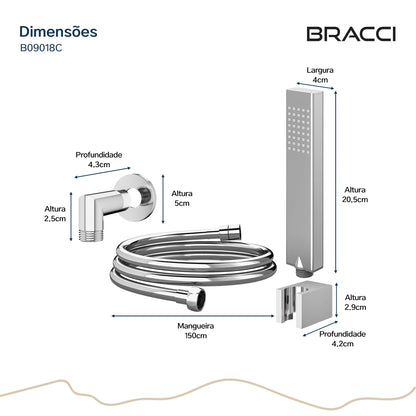 KIT DESVIADOR CHUVEIRO DE TETO MODERNO CROMADO