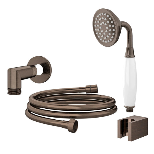 KIT DESVIADOR CHUVEIRO DE TETO CLÁSSICO BRONZE ESCOVADO