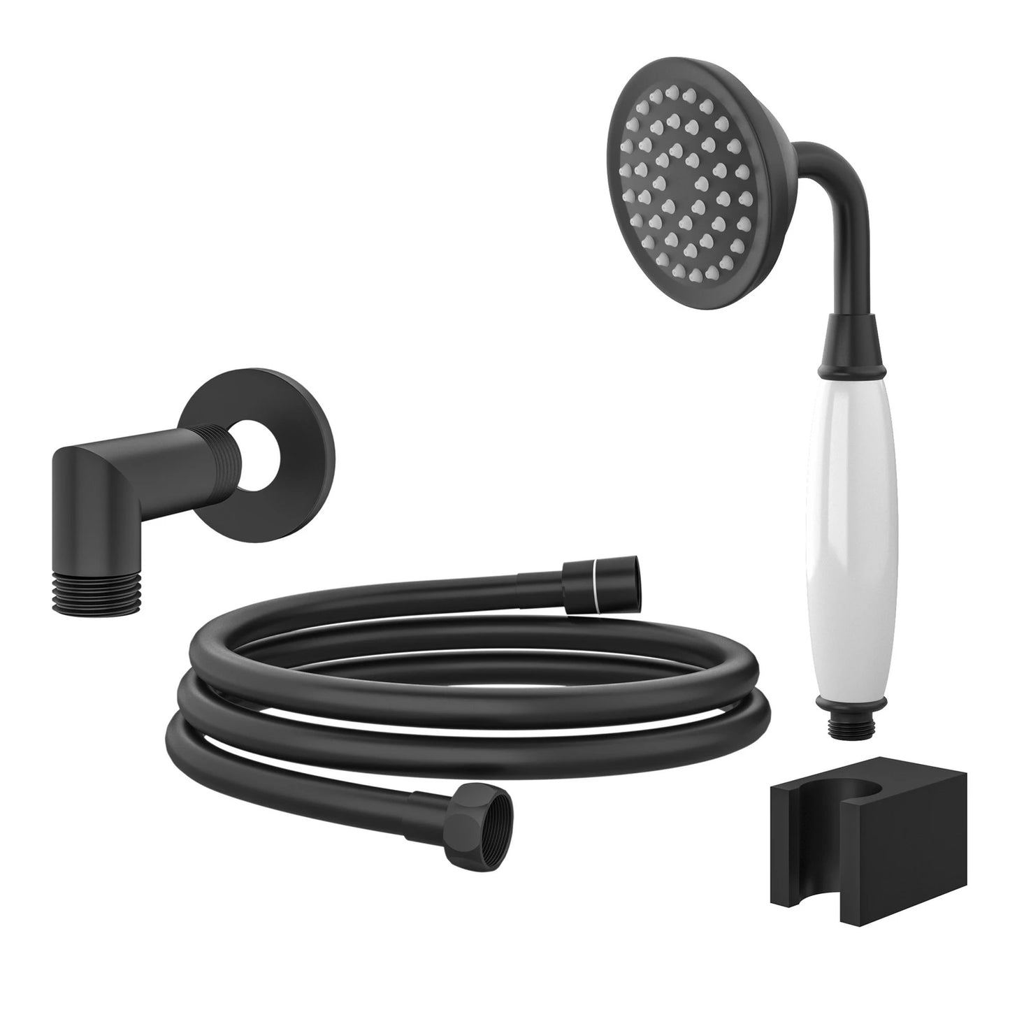 KIT DESVIADOR CHUVEIRO DE TETO CLÁSSICO PRETO FOSCO