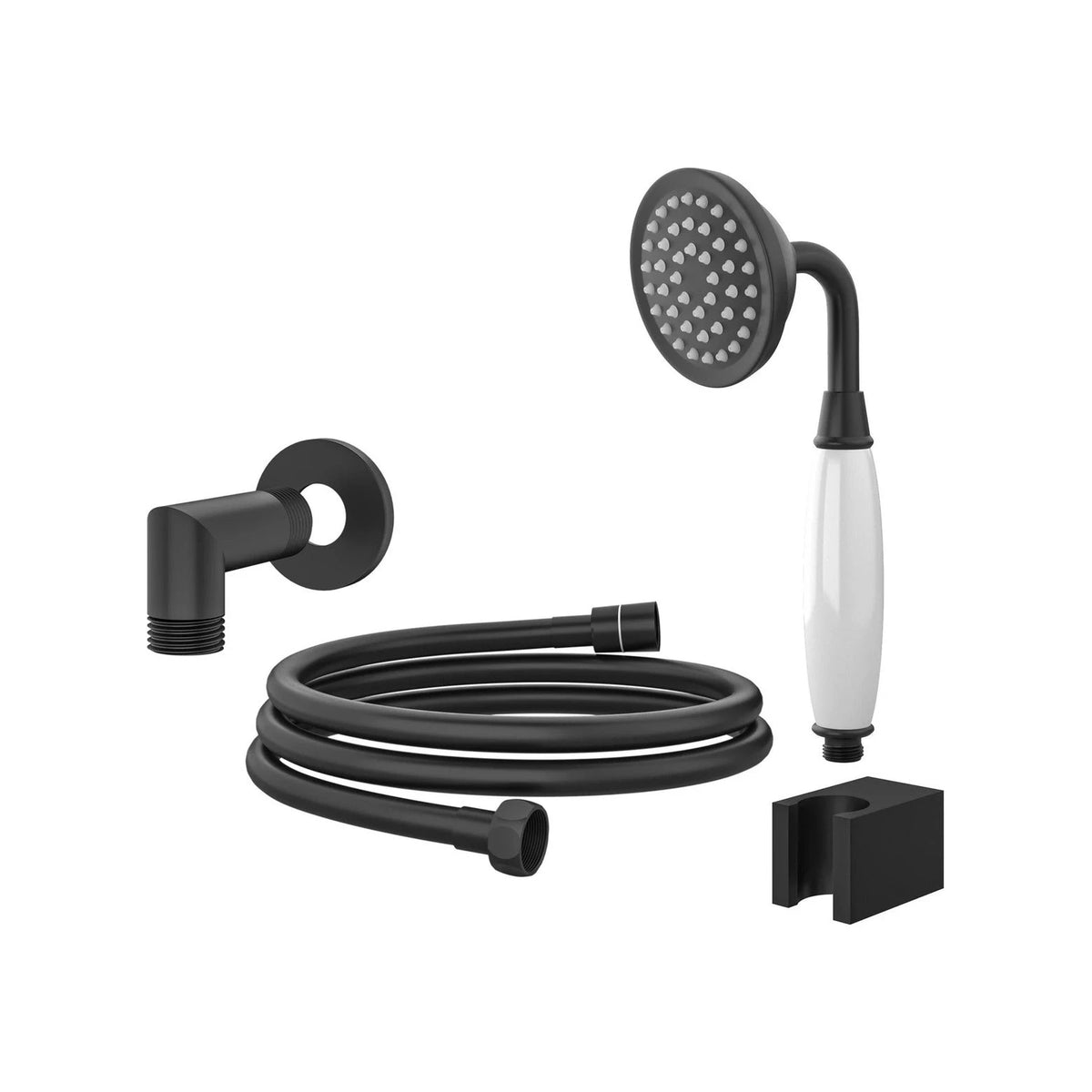 KIT DESVIADOR CHUVEIRO DE TETO CLÁSSICO PRETO FOSCO