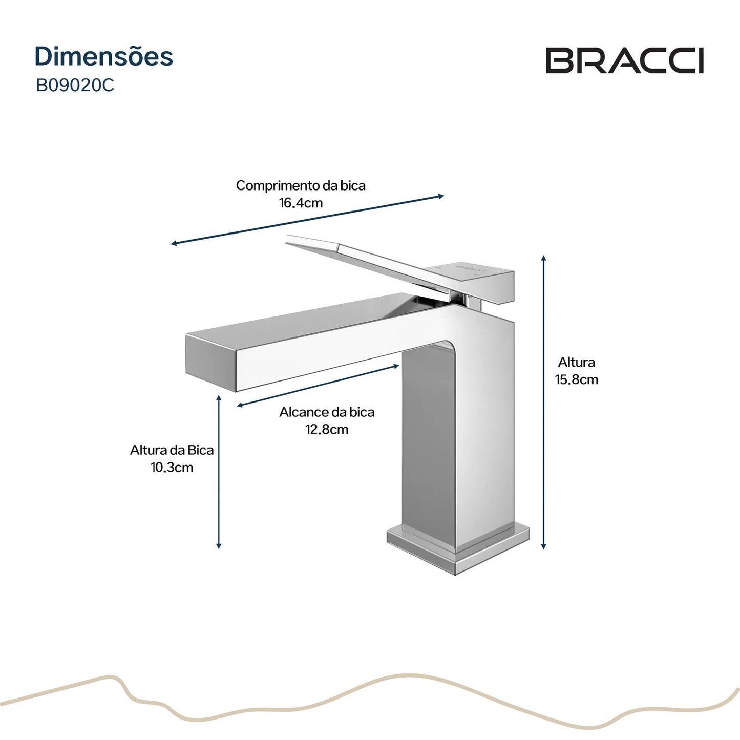 TORNEIRA MONOCOMANDO Q/F NEW VERCCI CROMADO
