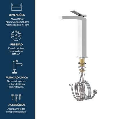 TORNEIRA MONOCOMANDO Q/F NEW VERCCI CROMADO