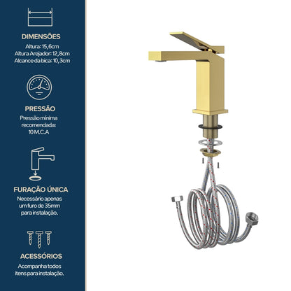 TORNEIRA MONOCOMANDO Q/F NEW VERCCI DOURADO