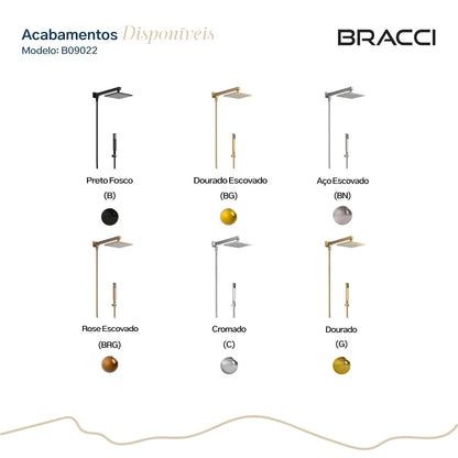 CHUVEIRO COM DESVIADOR DOURADO ESCOVADO VERCCI