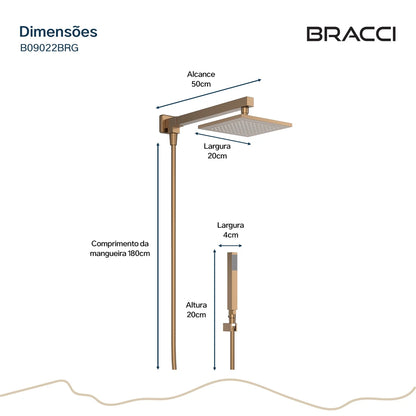CHUVEIRO COM DESVIADOR ROSE ESCOVADO VERCCI