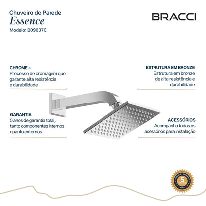 CHUVEIRO QUADRADO 15X15 CROMADO