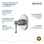 ACABAMENTO MONOCOMANDO CHUVEIRO CLÁSSICO AÇO ESCOVADO