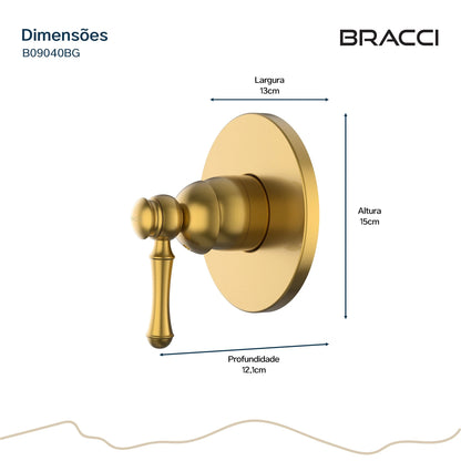 ACABAMENTO MONOCOMANDO DUCHA HIGIÊNICA CLÁSSICO DOURADO ESCOVADO