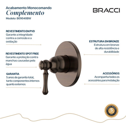 ACABAMENTO MONOCOMANDO DUCHA HIGIÊNICA CLÁSSICO BRONZE ESCOVADO