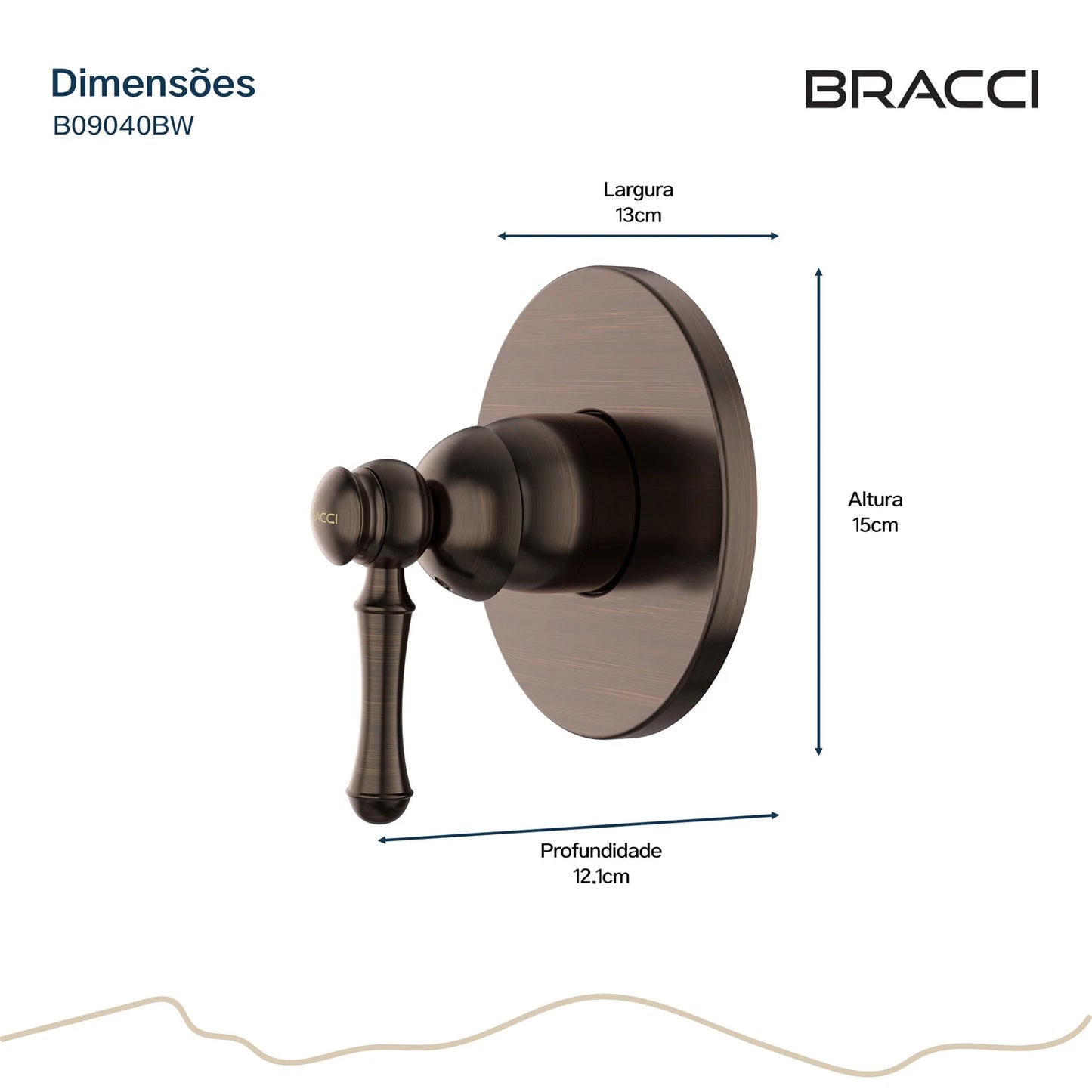 ACABAMENTO MONOCOMANDO DUCHA HIGIÊNICA CLÁSSICO BRONZE ESCOVADO