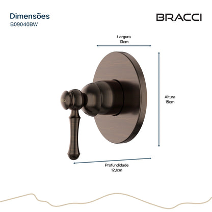 ACABAMENTO MONOCOMANDO DUCHA HIGIÊNICA CLÁSSICO BRONZE ESCOVADO