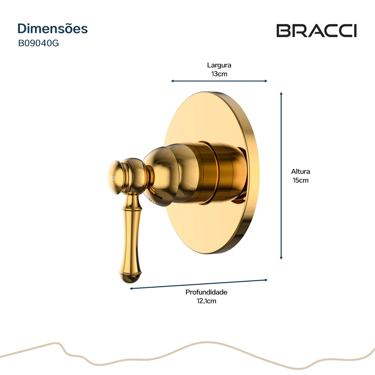 ACABAMENTO MONOCOMANDO DUCHA HIGIÊNICA CLÁSSICO DOURADO