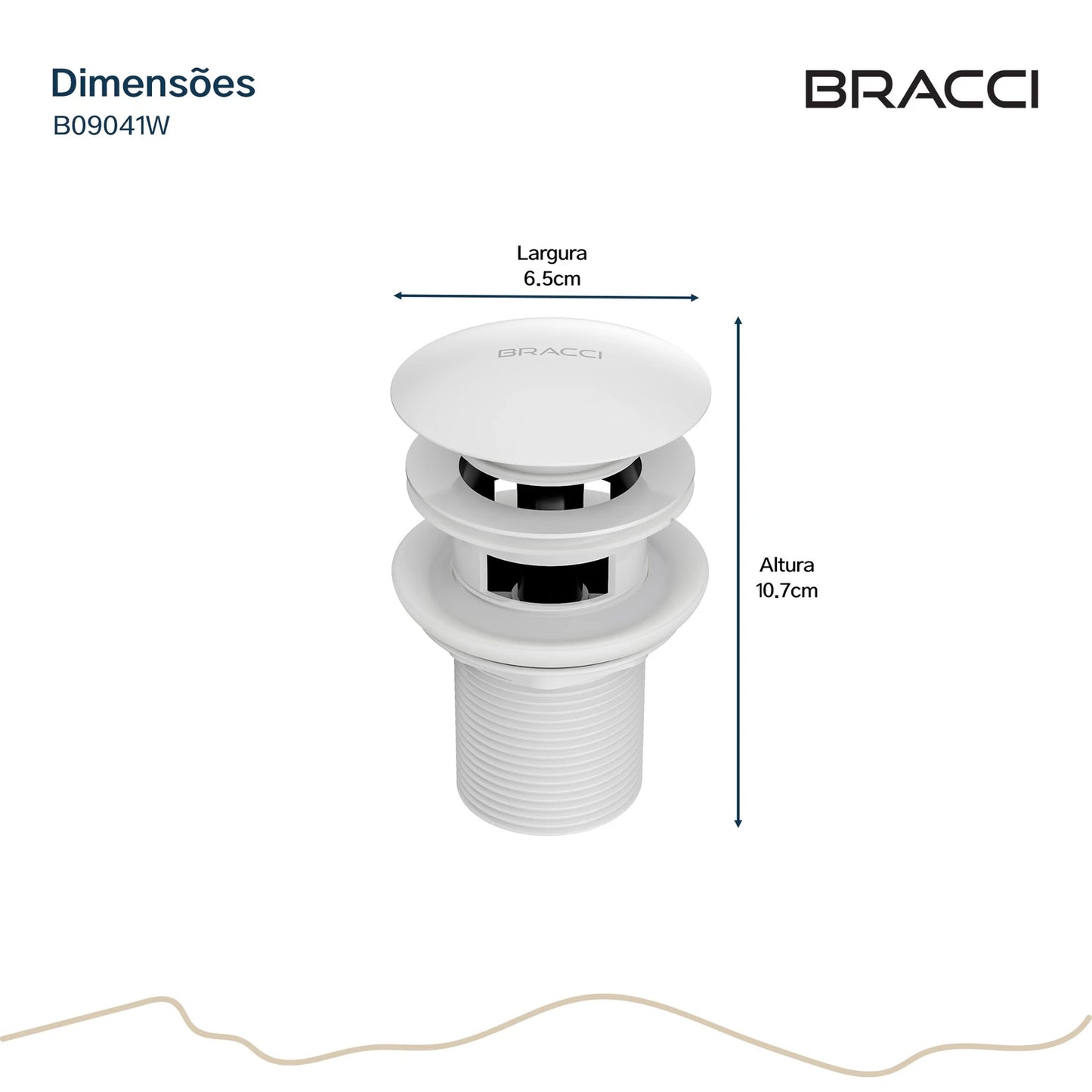 VÁLVULA DE ESCOAMENTO BRANCA COM LADRÃO