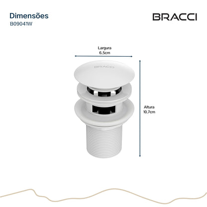 VÁLVULA DE ESCOAMENTO BRANCA COM LADRÃO