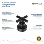 ACABAMENTO DE REGISTRO PRETO FOSCO