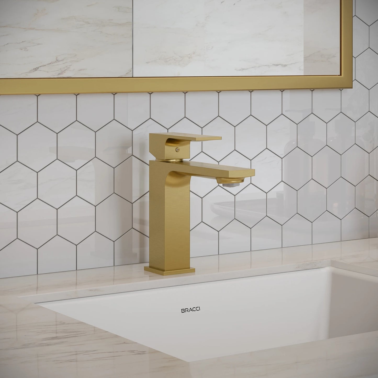 TORNEIRA MONOCOMANDO Q/F VERCCI SLIM BAIXO DOURADO ESCOVADO