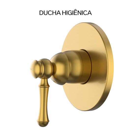 ACABAMENTO MONOCOMANDO DUCHA HIGIÊNICA CLÁSSICO DOURADO ESCOVADO