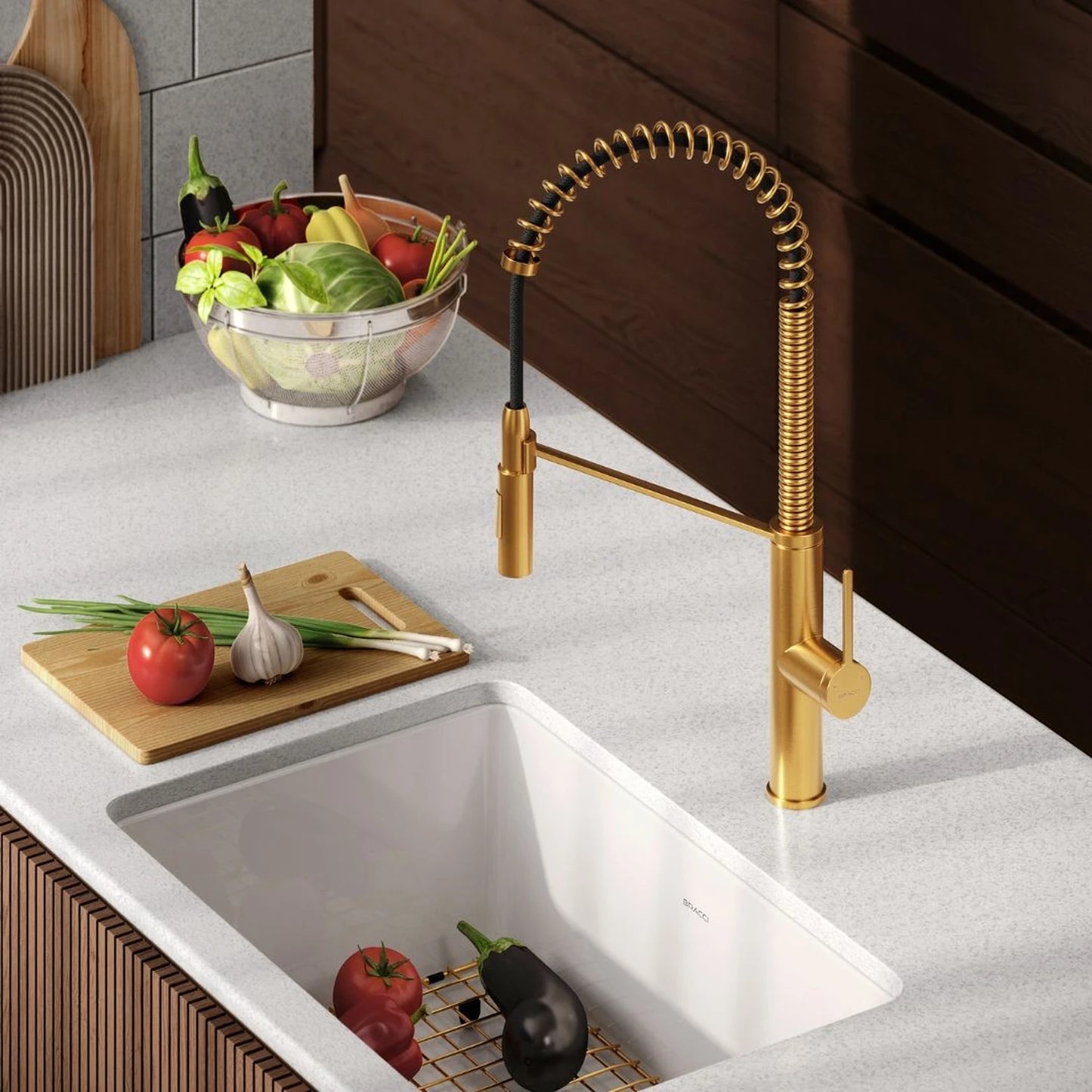 TORNEIRA MONOCOMANDO Q/F CELINE DOURADO ESCOVADO