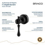 ACABAMENTO DE REGISTRO ST CLAIRE PRETO FOSCO