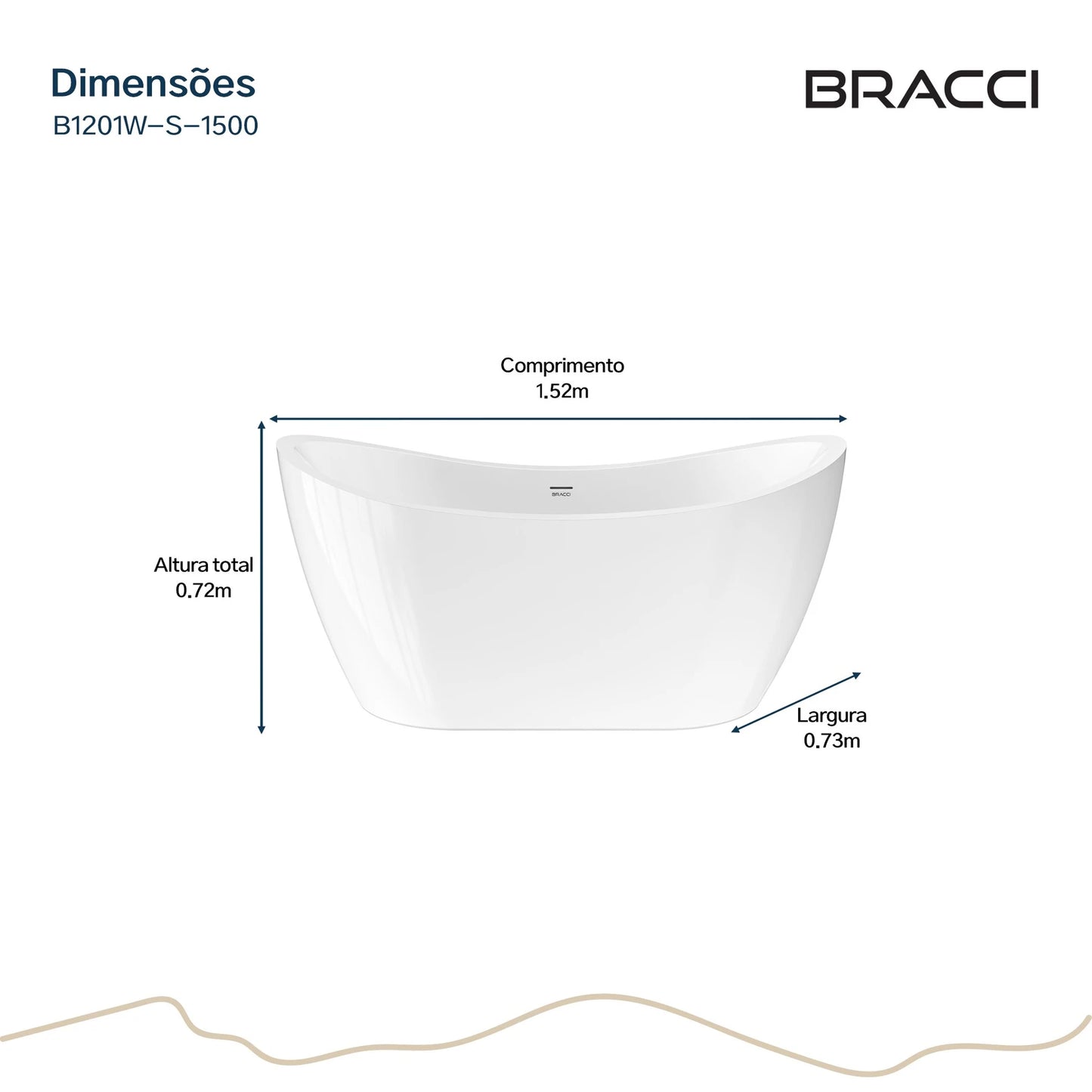 BANHEIRA DE IMERSÃO LAUREN 1.50 M