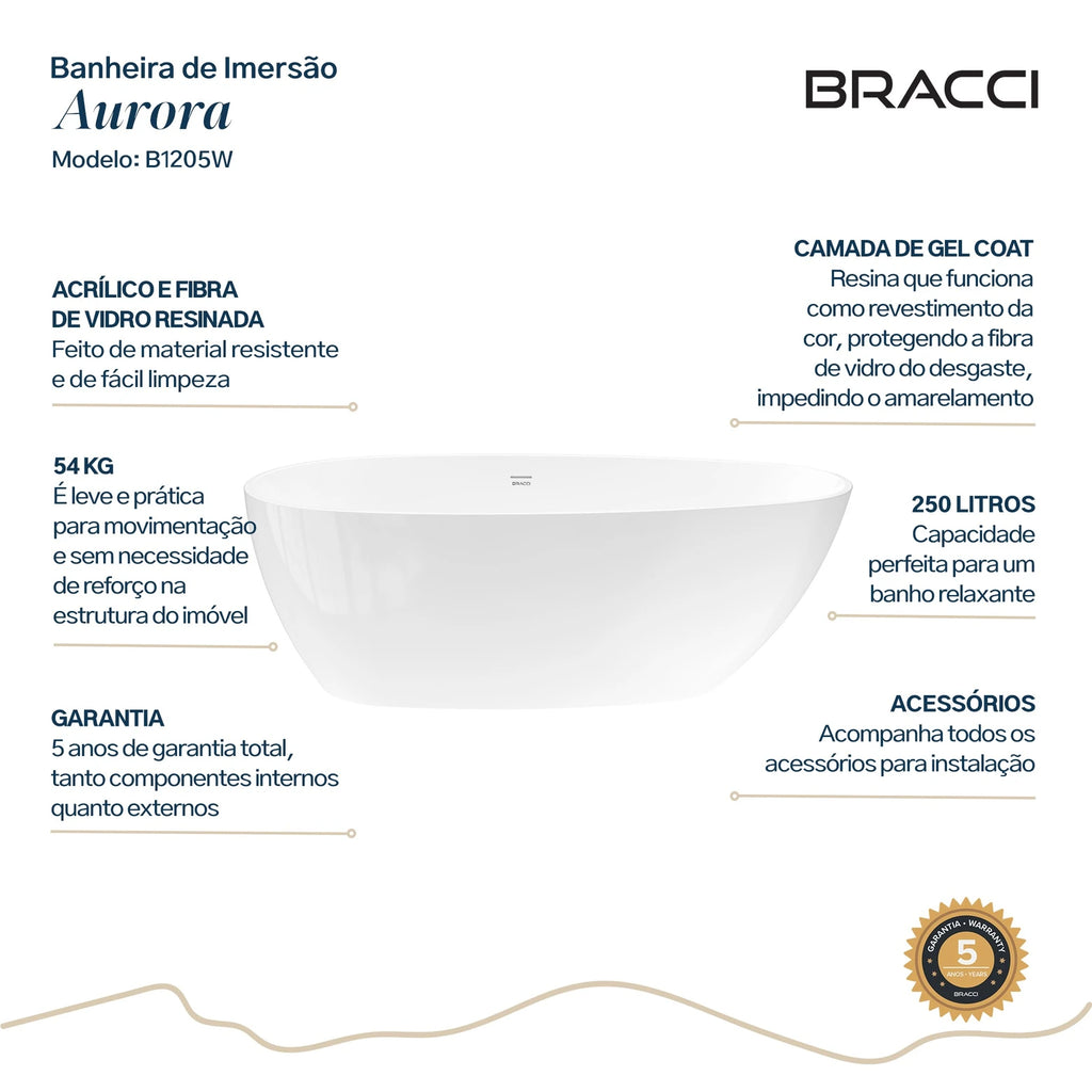 BANHEIRA DE IMERSÃO AURORA 1.70M