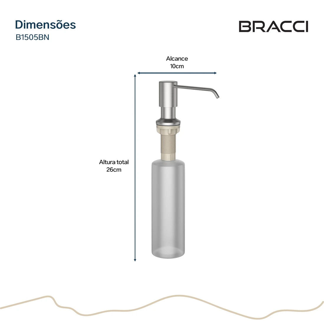 DISPENSER DE DETERGENTE AÇO ESCOVADO