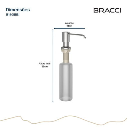 DISPENSER DE DETERGENTE AÇO ESCOVADO