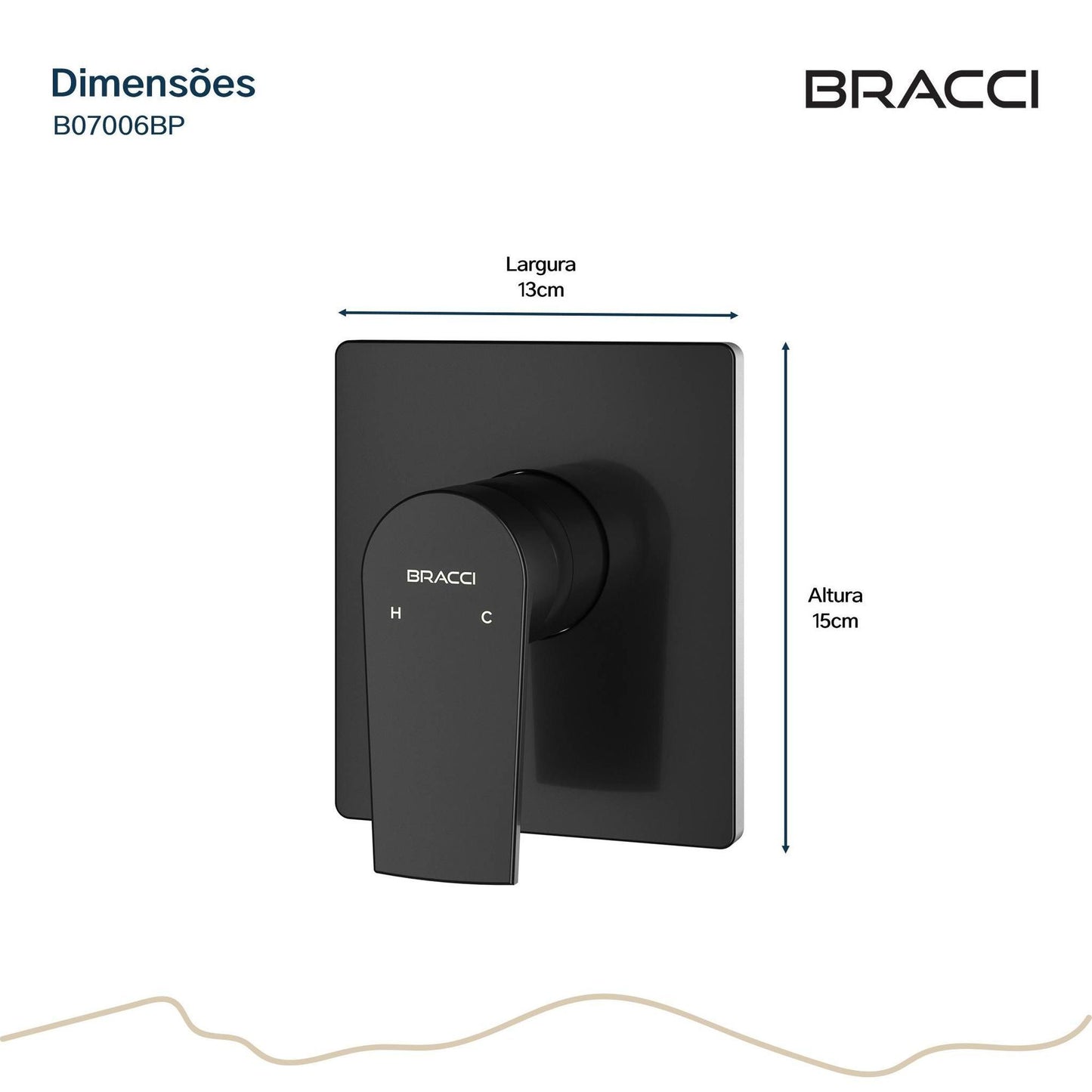 ACABAMENTO MONOCOMANDO CHUVEIRO PRETO FOSCO PVD