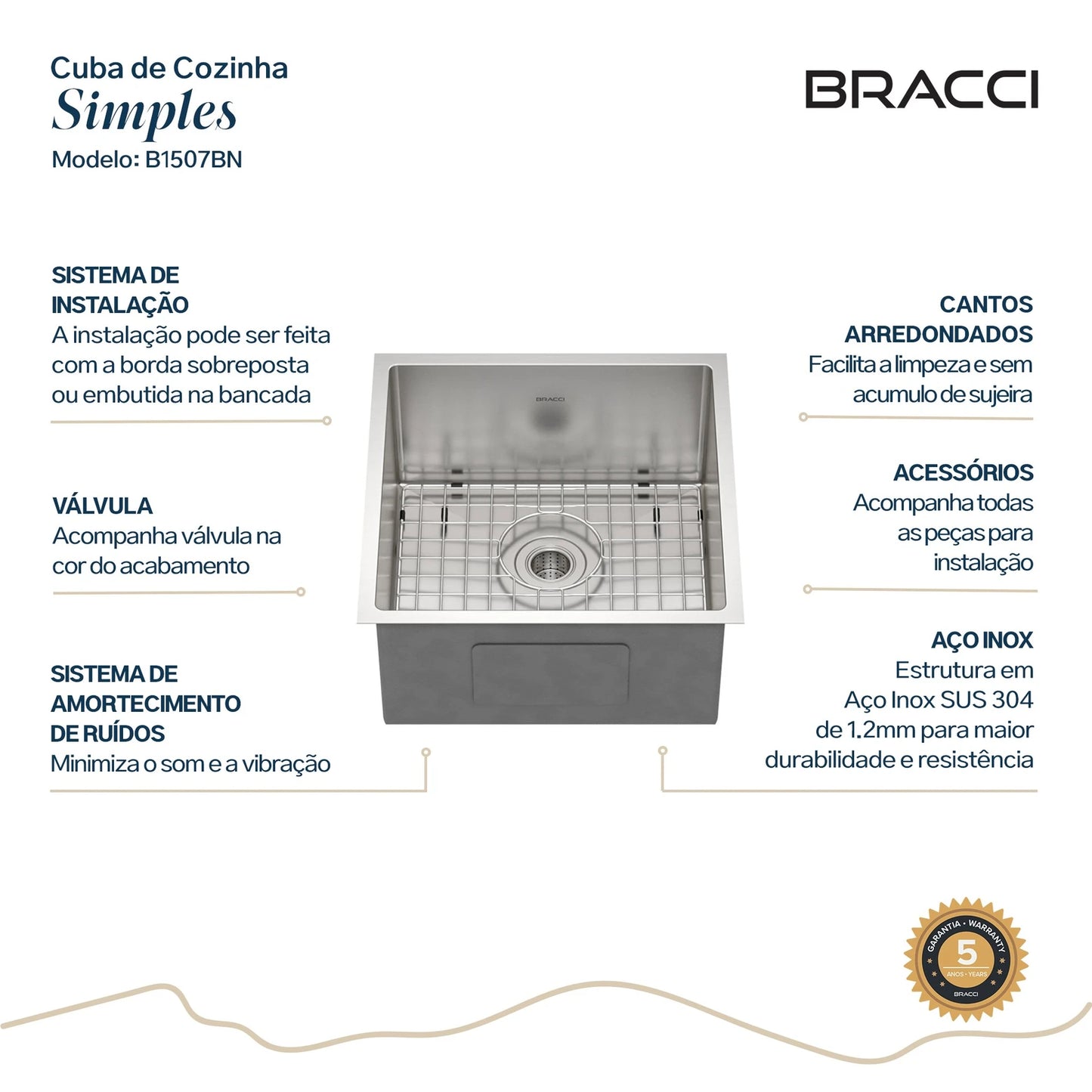 CUBA DE COZINHA 43 CM