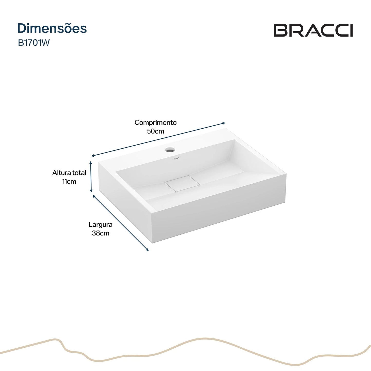 CUBA VIGGO 50CM BRANCO BRILHO