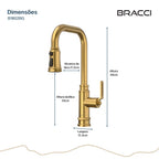 TORNEIRA MONOCOMANDO Q/F INDUSTRIAL DOURADO ESCOVADO