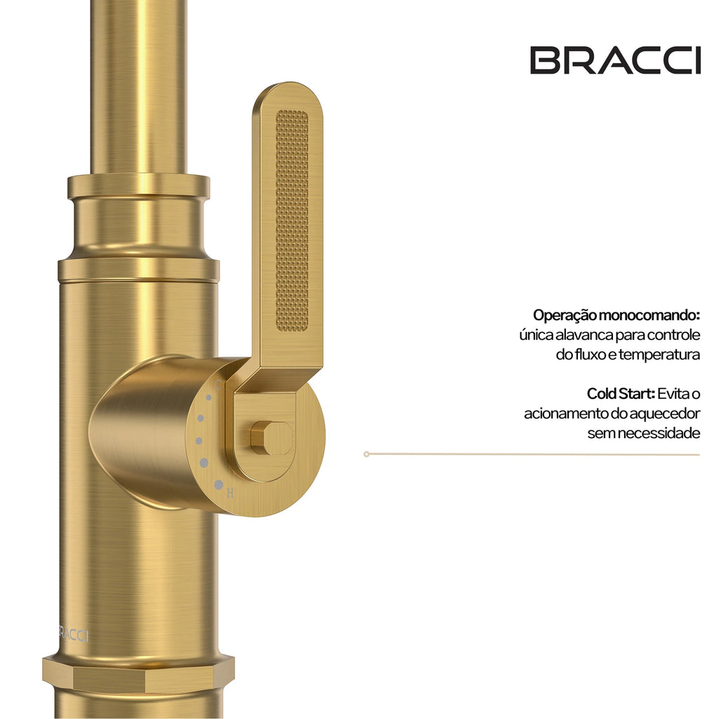 TORNEIRA MONOCOMANDO Q/F INDUSTRIAL DOURADO ESCOVADO